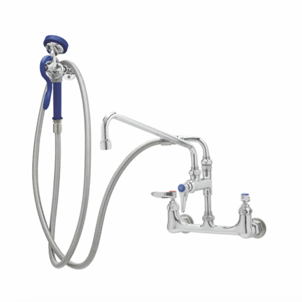 SHOR-LINE WALL MOUNTED FAUCET W/ STAINLESS STEEL HOSE